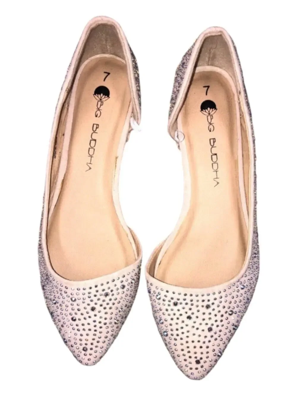NWOT Big Buddha Blingy Slip on Shoes Pale Blush Color Womens 7